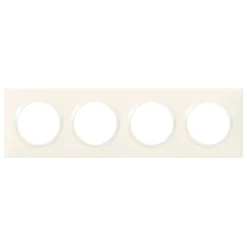 Plaque de finition 4 postes Legrand Dooxie 6 009 04 coloris blanc l.300 x P.10 x H.87 mm