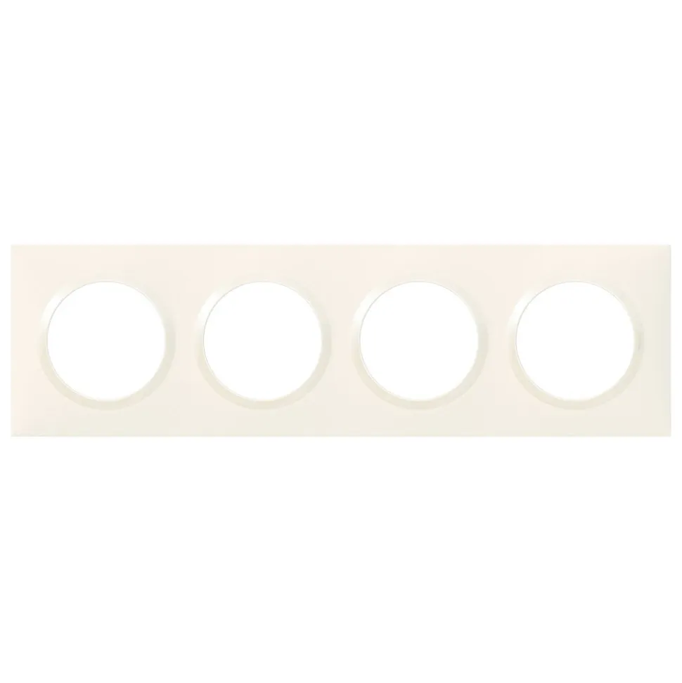 Plaque de finition 4 postes Legrand Dooxie 6 009 04 coloris blanc l.300 x P.10 x H.87 mm