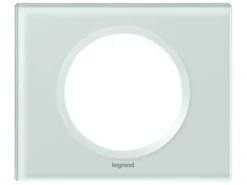 Plaque de finition 1 poste Legrand Céliane 0 693 11 coloris verre kaolin l.100 x P.8,5 x H.82 mm