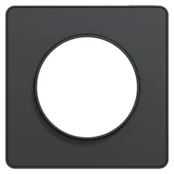 Plaque de finition 1 poste Schneider Electric Odace Touch S54C802 coloris anthracite avec liseré anthracite l.85 x P.10 x H.85 mm