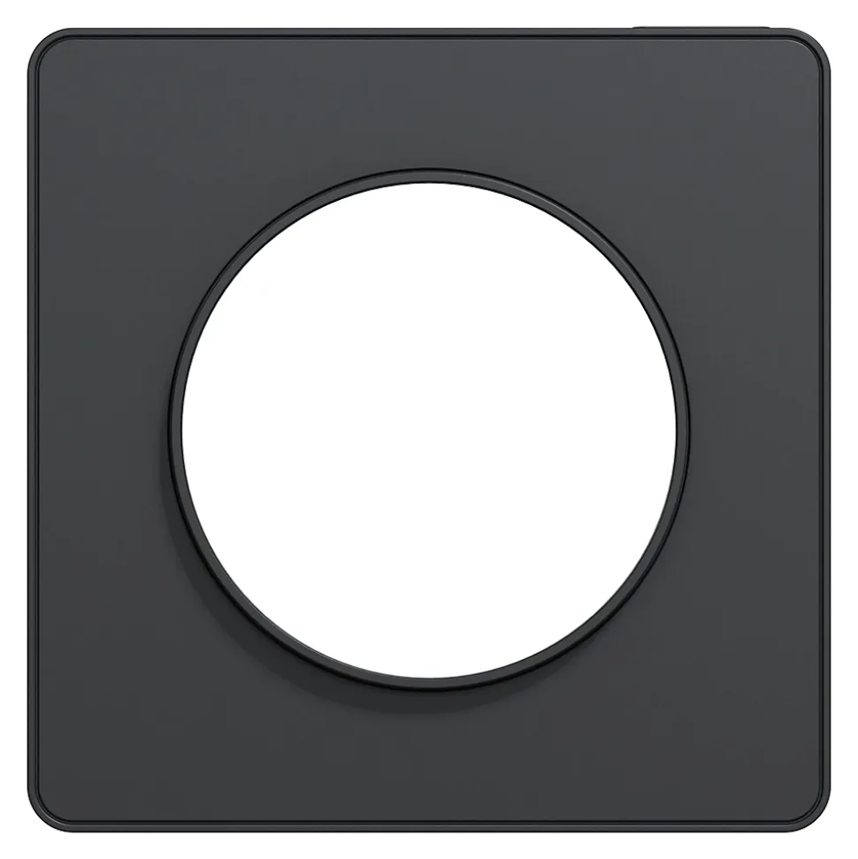 Plaque de finition 1 poste Schneider Electric Odace Touch S54C802 coloris anthracite avec liseré anthracite l.85 x P.10 x H.85 mm
