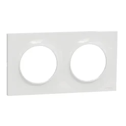 Plaque de finition 2 postes Schneider Electric Odace Styl S520704 coloris blanc l.156 x P.10 x H.85 mm