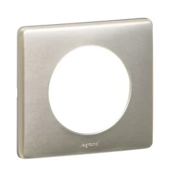 Plaque de finition 1 poste Legrand Céliane 0 998 60 coloris titane l.90 x P.9 x H.82 mm
