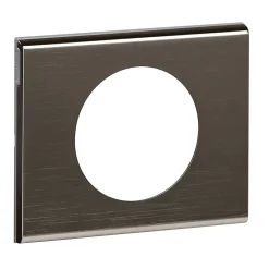 Plaque de finition 1 poste Legrand Céliane 0 690 31 coloris black nickel l.100 x P.8,5 x H.83 mm