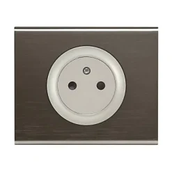 Plaque de finition 1 poste Legrand Céliane 0 690 31 coloris black nickel l.100 x P.8,5 x H.83 mm