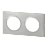 Plaque de finition 2 postes Legrand Dooxie 6 008 52 coloris aluminium l.158 x P.10 x H.87 mm