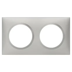Plaque de finition 2 postes Legrand Dooxie 6 008 52 coloris aluminium l.158 x P.10 x H.87 mm