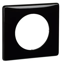 Plaque de finition 1 poste Legrand Céliane 0 988 26 coloris laqué noir l.90 x P.8,5 x H.82 mm