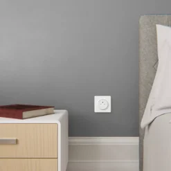 Plaque de finition 1 poste Schneider Electric Odace Touch S520802 coloris blanc l.85 x P.10 x H.85 mm