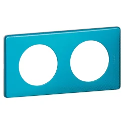 Plaque de finition 2 postes Legrand Céliane 0 988 76 coloris métal blue snake l.161 x P.8,5 x H.82 mm