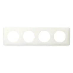 Plaque de finition 4 postes Legrand Céliane 0 988 99 coloris laqué blanc l.303 x P.8,5 x H.82 mm