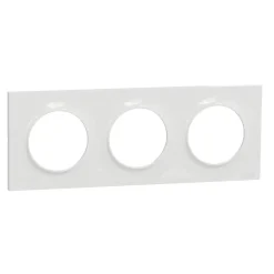 Plaque de finition 3 postes Schneider Electric Odace Styl S520706 coloris blanc l.227 x P.10 x H.85 mm