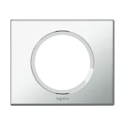 Plaque de finition 1 poste Legrand Céliane 0 691 21 coloris verre miroir l.100 x P.8,5 x H.82 mm