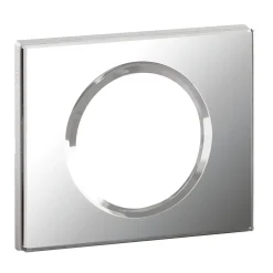 Plaque de finition 1 poste Legrand Céliane 0 691 21 coloris verre miroir l.100 x P.8,5 x H.82 mm