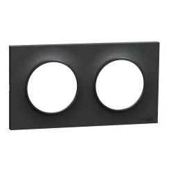Plaque de finition 2 postes Schneider Electric Odace Styl S54C704 coloris anthracite avec liseré anthracite l.156 x P.10 x H.85 mm