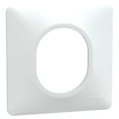 Plaque de finition 1 poste Schneider Electric Ovalis S320702 coloris blanc l.87 x P.10 x H.87 mm