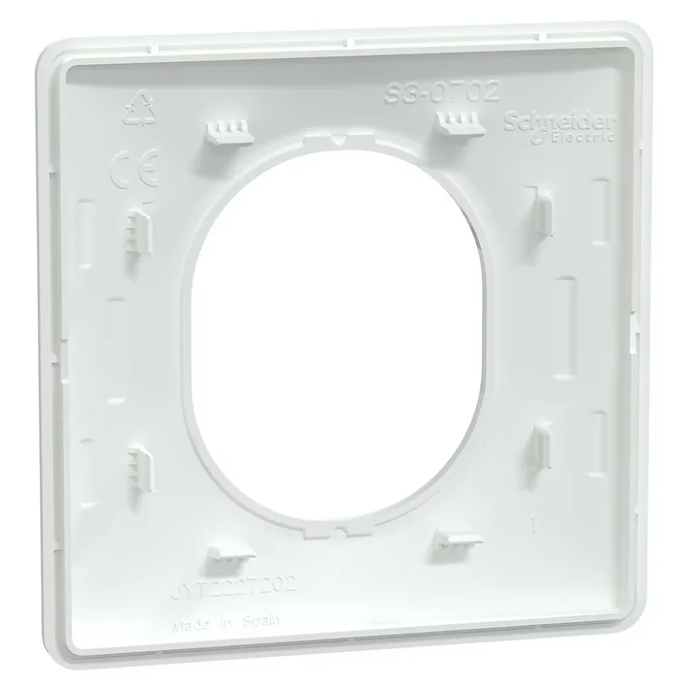 Plaque de finition 1 poste Schneider Electric Ovalis S320702 coloris blanc l.87 x P.10 x H.87 mm