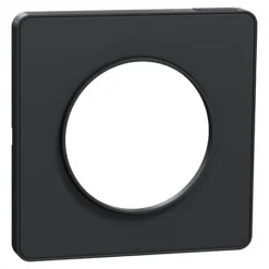 Plaque de finition 1 poste Schneider Electric Odace Touch S540802 coloris anthracite l.85 x P.10 x H.85 mm