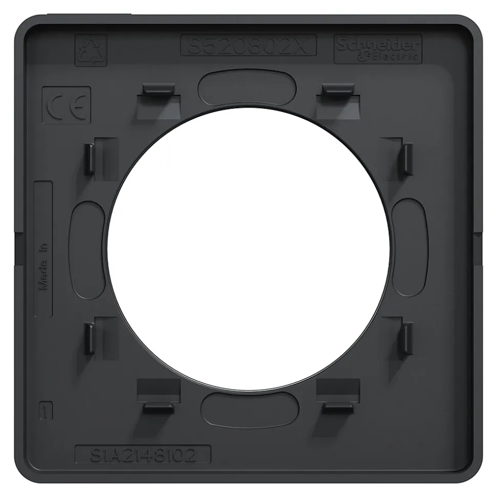 Plaque de finition 1 poste Schneider Electric Odace Touch S540802 coloris anthracite l.85 x P.10 x H.85 mm