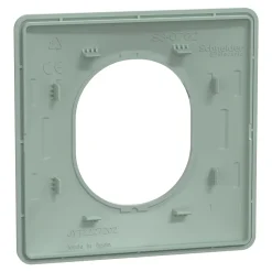 Plaque de finition 1 poste Schneider Electric Ovalis S320702A coloris sauge l.87 x P.10 x H.87 mm