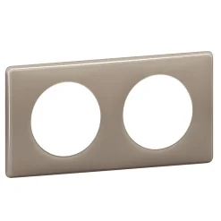 Plaque de finition 2 postes Legrand Céliane 0 988 24 coloris laqué galet l.161 x P.8,5 x H.82 mm