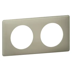 Plaque de finition 2 postes Legrand Céliane 0 988 64 coloris poudré argile l.161 x P.8,5 x H.82 mm