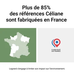 Plaque de finition 1 poste Legrand Céliane CP1621 coloris bronze satiné l.90 x P.9 x H.82 mm