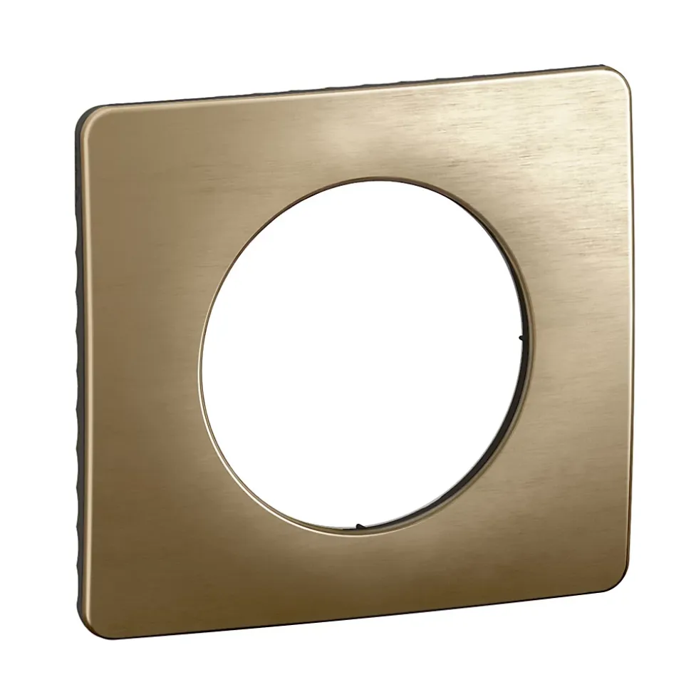 Plaque de finition 1 poste Legrand Céliane CP1621 coloris bronze satiné l.90 x P.9 x H.82 mm