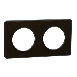 Plaque de finition 2 postes Schneider Electric Odace Touch S540804L coloris bronze avec liseré anthracite l.156 x P.10 x H.85 mm