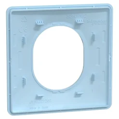 Plaque de finition 1 poste Schneider Electric Ovalis S320702C coloris bleu azurin l.87 x P.10 x H.87 mm