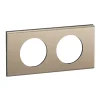 Plaque de finition 2 postes Legrand Céliane CP2102 coloris nickel satiné l.172 x P.9 x H.83 mm
