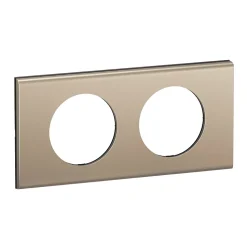 Plaque de finition 2 postes Legrand Céliane CP2102 coloris nickel satiné l.172 x P.9 x H.83 mm