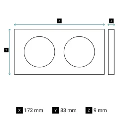 Plaque de finition 2 postes Legrand Céliane CP2102 coloris nickel satiné l.172 x P.9 x H.83 mm
