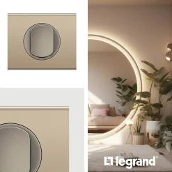 Plaque de finition 2 postes Legrand Céliane CP2102 coloris nickel satiné l.172 x P.9 x H.83 mm