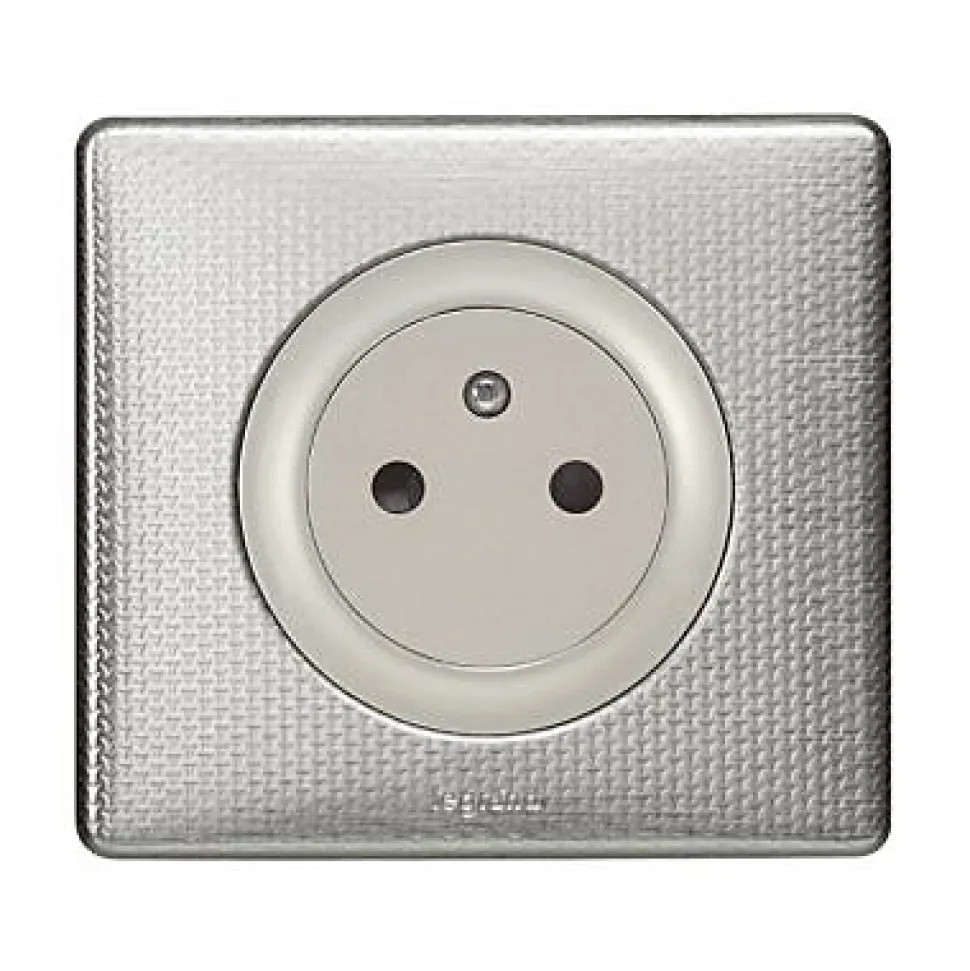 Plaque de finition 1 poste Legrand Céliane 0 988 52 coloris alu snake l.90 x P.8,5 x H.82 mm