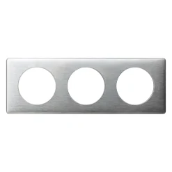 Plaque de finition 3 postes Legrand Céliane 0 998 67 coloris aluminium l.232 x P.9 x H.82 mm