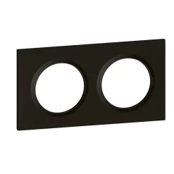 Plaque de finition 2 postes Legrand Dooxie 6 008 62 coloris noir velours l.158 x P.10 x H.87 mm
