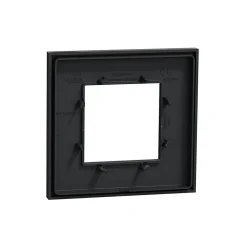 Plaque de finition 1 poste Schneider Electric Unica Déco Essentielle NU600254 coloris anthracite l.88,6 x P.10,25 x H.85 mm