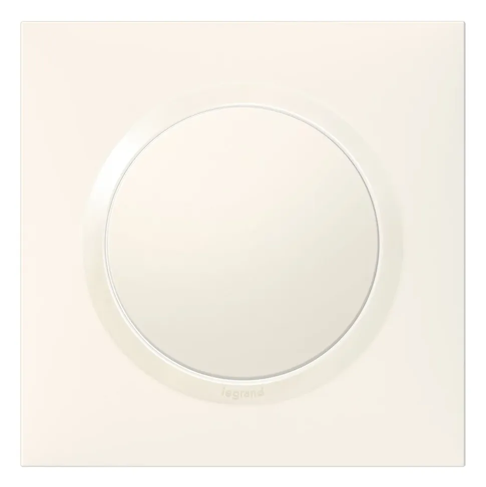 Plaque de finition 1 poste Legrand Dooxie 6 009 01 coloris blanc l.87 x P.10 x H.87 mm