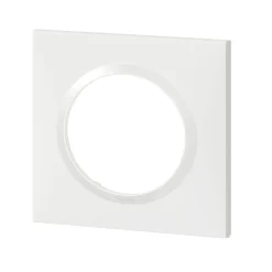 Plaque de finition 1 poste Legrand Dooxie 6 009 01 coloris blanc l.87 x P.10 x H.87 mm