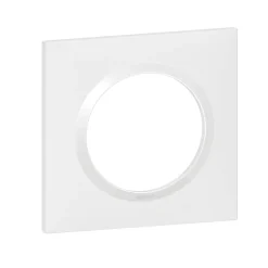 Plaque de finition 1 poste Legrand Dooxie 6 009 01 coloris blanc l.87 x P.10 x H.87 mm