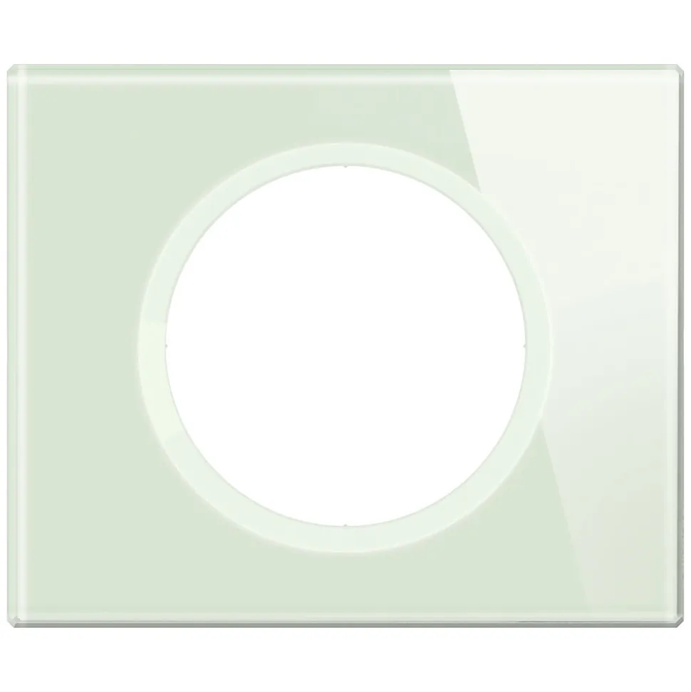 Plaque de finition 1 poste Legrand Céliane CP2001 coloris verre opale blanc l.101 x P.11 x H.84 mm