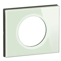 Plaque de finition 1 poste Legrand Céliane CP2001 coloris verre opale blanc l.101 x P.11 x H.84 mm