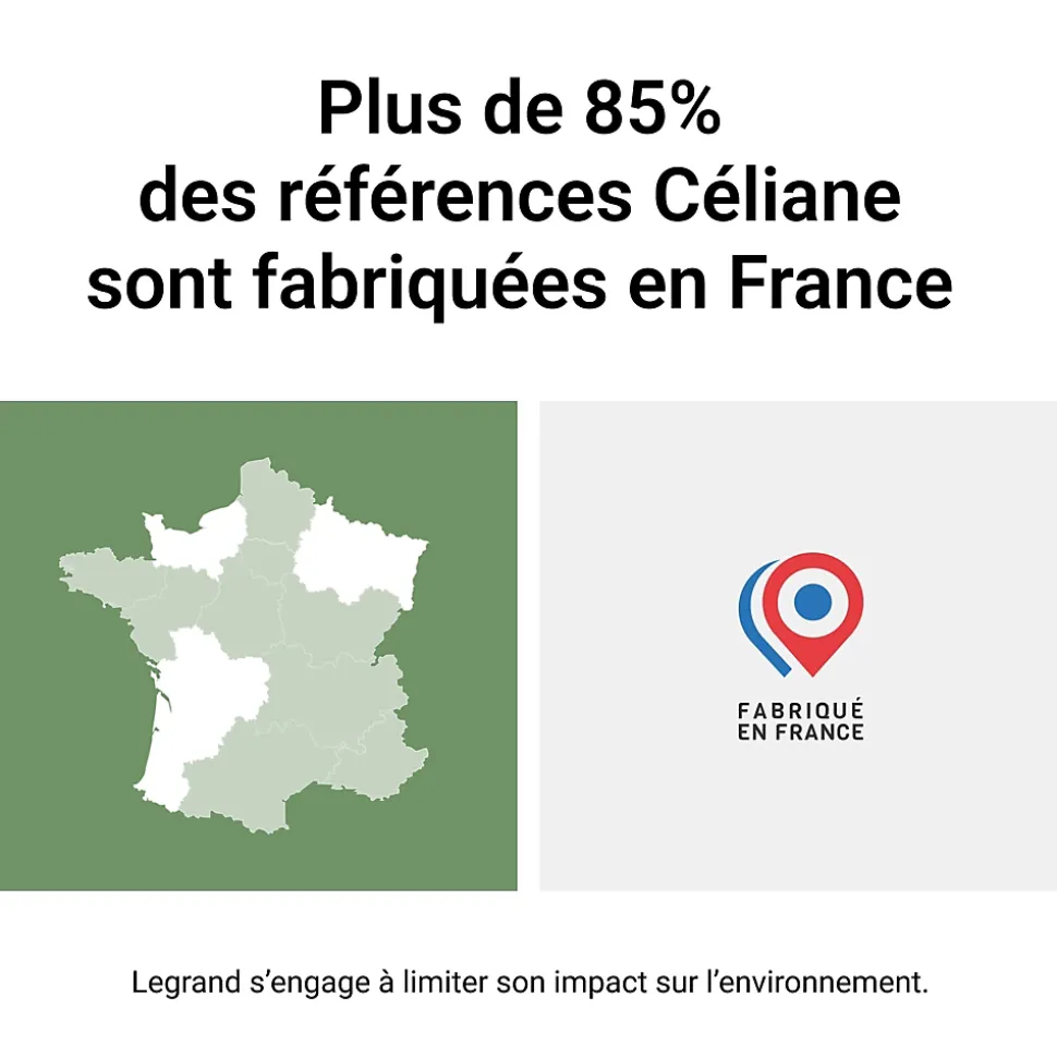 Plaque de finition 1 poste Legrand Céliane CP2001 coloris verre opale blanc l.101 x P.11 x H.84 mm