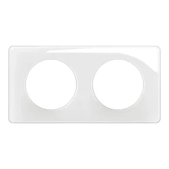 Plaque de finition 2 postes Legrand Céliane CP0022 coloris blanc émaillé l.161 x P.9 x H.82 mm