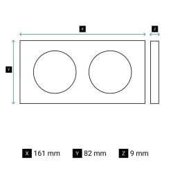 Plaque de finition 2 postes Legrand Céliane CP0022 coloris blanc émaillé l.161 x P.9 x H.82 mm