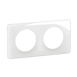 Plaque de finition 2 postes Legrand Céliane CP0022 coloris blanc émaillé l.161 x P.9 x H.82 mm