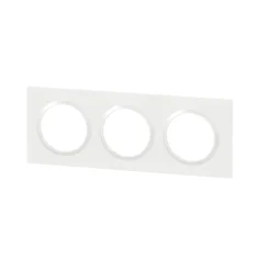 Plaque de finition 3 postes Legrand Dooxie 6 009 03 coloris blanc l.229 x P.10 x H.87 mm