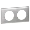 Plaque de finition 2 postes Legrand Céliane 0 998 66 coloris aluminium l.161 x P.9 x H.82 mm