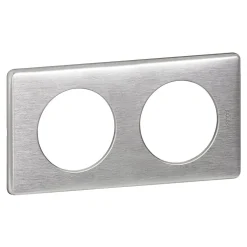 Plaque de finition 2 postes Legrand Céliane 0 998 66 coloris aluminium l.161 x P.9 x H.82 mm